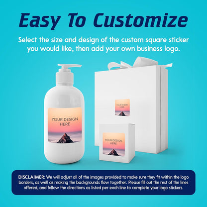 100 Custom Vinyl Stickers - Upload Your own Image, Text, Design, Logo - Personalized Logo Labels for Handmade, Packaging, Bottle, Jars, Candle, Brand Stickers (Mountain, 3x3 Square)