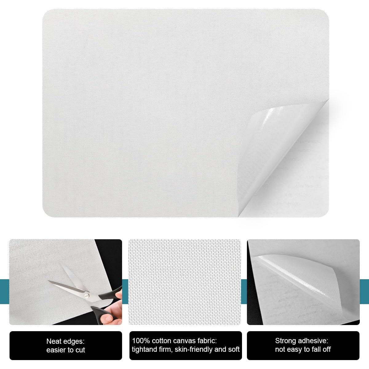 J.CARP 2Pcs Linen Repair Patches, Large Self-Adhesive Fabric Patch for Sofas, Couch, Furniture, Car Seats (8 * 11 inches-2PCS White)