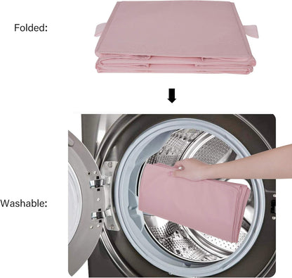 GRANNY SAYS 3 Shelf Hanging Closet Organizers and Storage, Collapsible Closet Storage Organizer with 2 Metal Hooks, Leak-Proof Hanging Shelves for Kids Clothes, Baby Towels, 2 Pack, Pink