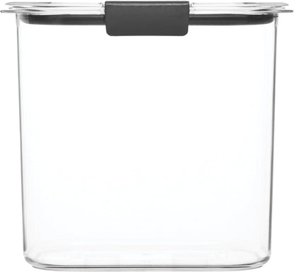 Rubbermaid Brilliance 12-Cup Airtight Food Storage Container, Perfect for Pantry Staples, Clear/Grey