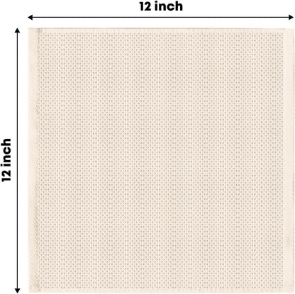 Artoid Mode 100% Cotton Beige Waffle Weave Kitchen Dish Cloths, 12x12 Inch Ultra Soft Absorbent Quick Drying Kitchen Dish Towels Set of 6
