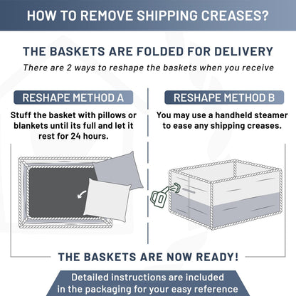 NaturalCozy Storage Baskets 16.8”x13”x7.6” Cotton Rope Woven Baskets for Organizing 3-Pack | Toy Storage Bins | Basket for Shelves, Laundry, Blanket, Clothes, Closet, Kitchen, Bathroom, Gifts