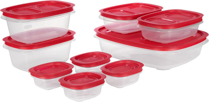 Rubbermaid EasyStore Large Containers, 18-Piece Set, Food Storage Containers, Food Storage Containers with Lids