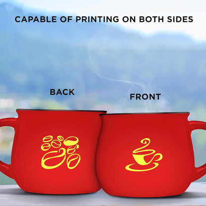 Custom Glazed Campfire Coffee Mugs 12 oz. Set of 50, Personalized Bulk Pack - Perfect for Coffee, Tea, Espresso, Hot Cocoa, Other Beverages - Red