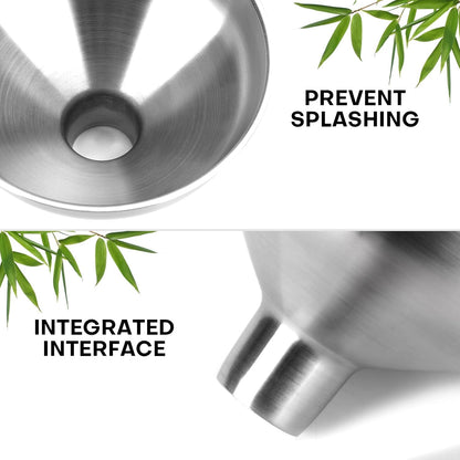 Stainless Steel Metal Funnel Set of 2, Kitchen Filling Funnel (0.5-inch Narrow Mouth) and (1-inch Wide Mouth), Practical Tools for Transferring Spices, Oils, Food and Beer