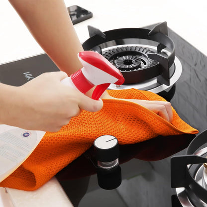 Homaxy 100% Cotton Waffle Weave Kitchen Dish Towels, Ultra Soft Absorbent Quick Drying Cleaning Towel, 13 x 28 Inches, 4-Pack, Orange