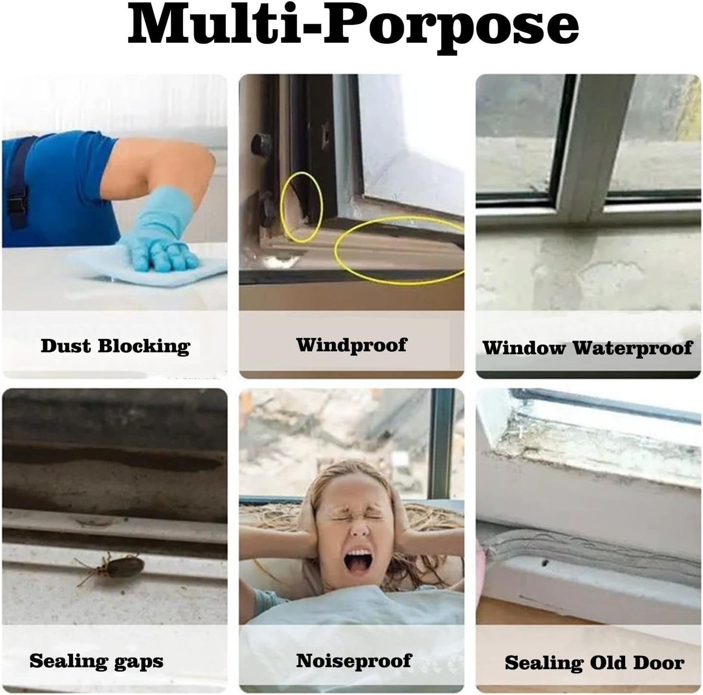 Silicone Seal Weather Stripping Tape 16.5 Feet Strip Bottom Draft Insulation Stopper Tape Weatherproof Soundproof for Door or Window Bathroom Shower Glass Gaps（45mm*5m）