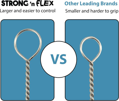 Strong 'n Flex Nylon Straw Cleaner Brushes – Fan-Shaped End for Tight Spaces, Ideal for Reusable Straws, Water Bottles, Sippy Cups & Pipes – Includes Zippered Pouch – 8", 10”, 12” Long – Set of 9