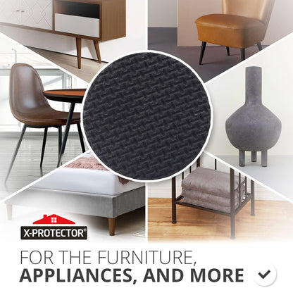 Non Slip Furniture Pads 16 pcs 1" X-Protector - Premium Furniture Grippers! Self-Adhesive Rubber Feet Furniture Feet - Ideal Non Skid Furniture Pad Floor Protectors - Keep Furniture in Place!