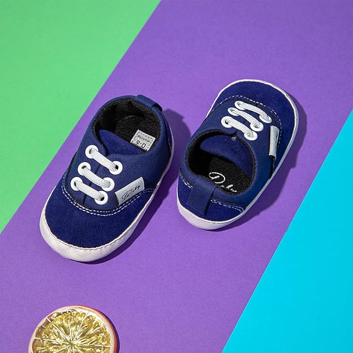 Morbido Infant Baby Boys Girls Canvas Sneaker Toddler Slip On Anti Skid Newborn First Walkers Candy Shoes for 0-18 Months