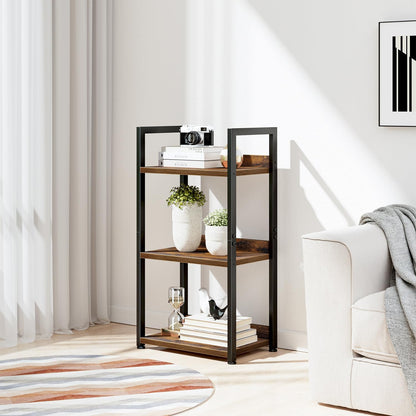 NUMENN Narrow Bookshelf, 3 Tier Bookshelves, Home Office Bookcase Shelf Storage Organizer, Free Standing Storage Shelving Unit for Bedroom, Living Room and Home Office, Vintage