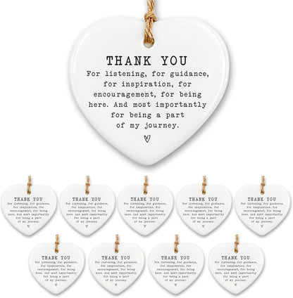 Thank You Appreciation Gifts for Women Men - 10 Pcs for Coworkers, Teacher, Friend, Boss - Leaving Job, Goodbye Farewell Grateful Decoration Heart Shape Keepsake