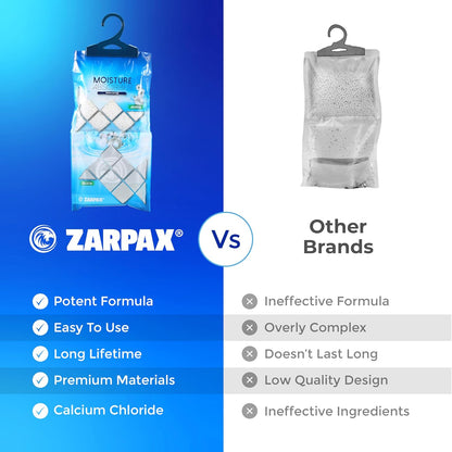 Hanging Moisture Absorber Fresh Cotton 10.6 oz/300g | Moisture Absorbing Bags for Bathroom, Closet, Kitchen & Vehicles | Removes Moisture, Humidity & Odors | Portable Dehumidifier | Set Of 20