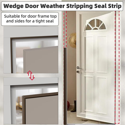 16.4 Ft Weather Stripping Seal Strip for Doors/Windows,Soundproofing Window Insulation Draft Stopper for Winter, Selfadhesive Foam Weather Strip for Door Frame,Door Gap Filler Noise Blocker(Brown)