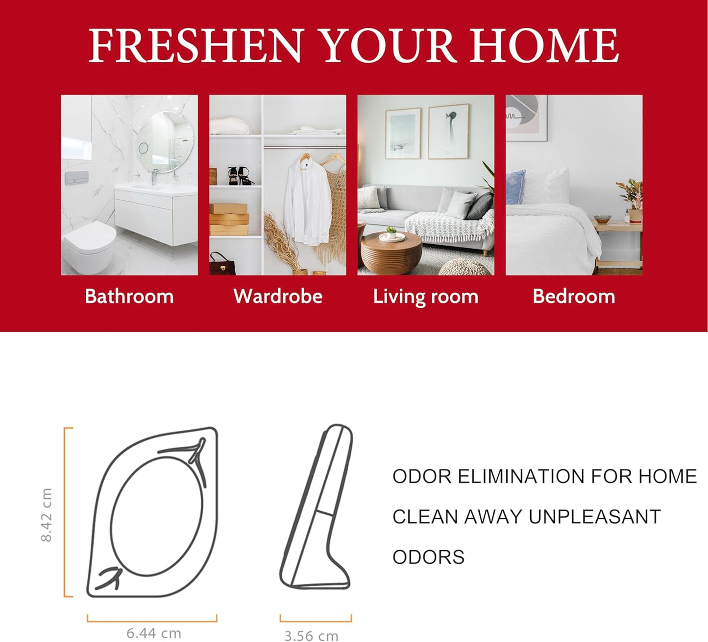 Air Freshener for Home, 4 Pack, Apple Cinnamon, Odor Eliminator for Small Area Closets Bathroom Pets Strong Odor, Up to 120 Days