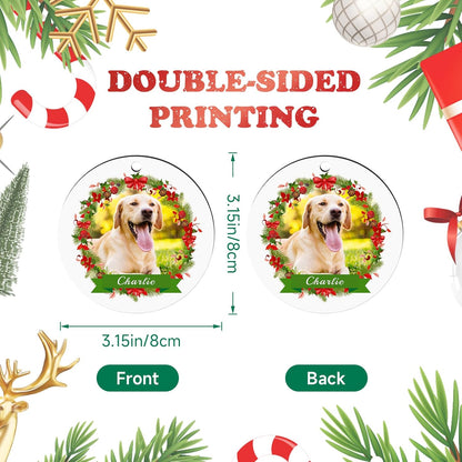 Personalized Dog Photo Christmas Ornaments 2025, Puppy Dog Cat First Christmas Ornaments, Pet Memorial Gifts for Dog Lovers, Pet Lovers