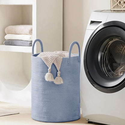 YOUDENOVA Laundry Hamper Basket, Woven 58L Tall Laundry Basket for Blanket Organizer- Nursery Hamper for Bedroom And Bathroom Storage