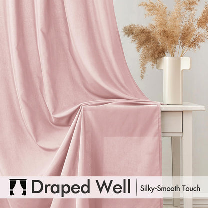 MIULEE Baby Pink Privacy Sheer Curtains That Let Light in 72 Inches Long Non-See-Through Semi Sheer Curtain Light Filtering Window Curtains Drapes for Living Room Bedroom 2 Panels Set 42 X 72