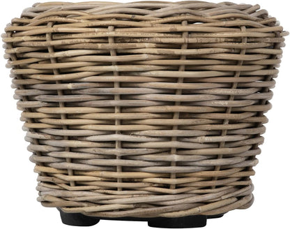 Rattan Kobo Indoor Outdoor Planter Basket with Plastic Pot Small 25-Gallon Soil Capacity