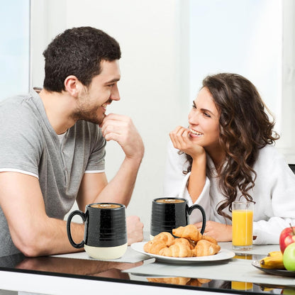 Hasense Coffee Mugs Ceramic, 15 oz Large Coffee Cups with Handle for Home and Office, Latte Mugs Set for Coffee, Tea, Hot Cocoa, Mocha, Black Coffee Cup Gift for Dad Mom, Dishwasher Microwave Safe