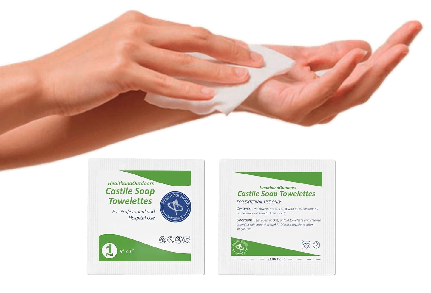 HAO Castile Soap Cleansing Towelettes 125 Count Refreshing Scented Wipes White 125 Count (Pack of 1) HAO-CST-125