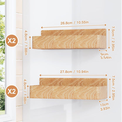 Magnetic Spice Rack for Refrigerator, Kitchen Organizer and Storage Shelf, Woodgrain (4 Pack)…