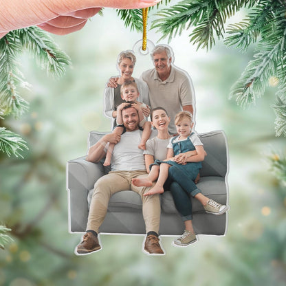 Pawfect House Personalized Christmas Ornament with Picture, Custom Christmas Ornament Gifts for Family, Personalized Photo Gifts for Mom Dad Kid, Funny Ornaments with Family Photo, Xmas Decorations