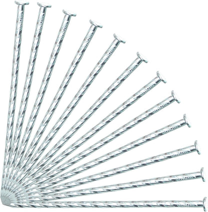 50/100/150 Pack 6" Solid Galvanized Non-Rust Metal Garden Stakes Spiral Landscape Edging Anchors for Paver Edging, Gardening, House Construction, etc (150)