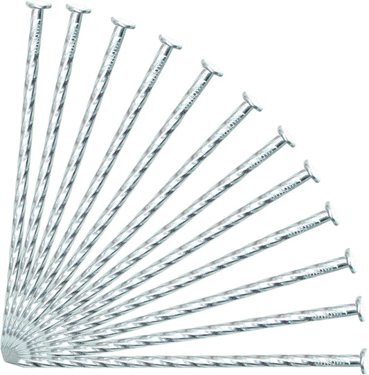 50/100/150 Pack 6" Solid Galvanized Non-Rust Metal Garden Stakes Spiral Landscape Edging Anchors for Paver Edging, Gardening, House Construction, etc (150)