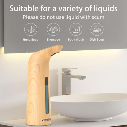 Convenient Automatic Soap Dispenser,4 Adjustable Levels Touchless Hand Sanitizer Pump with Infrared Sensor, 400 ml Countertop Electric Soap Dispenser for Bathroom,Kitchen