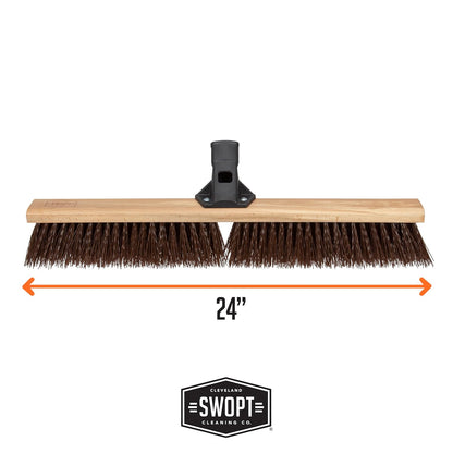 SWOPT 24” Premium Rough Surface Push Broom Head — Outdoor Push Broom for Driveways, Sidewalks, Patios — Cleaning Head Interchangeable with All SWOPT Cleaning Products for Efficient Cleaning & Storage