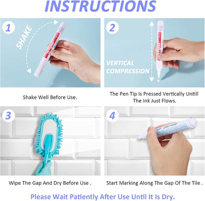 12 Pieces Grout Tile Pen Grout Restorer Pen Renew Repair Marker for Tile Wall Floor (White)