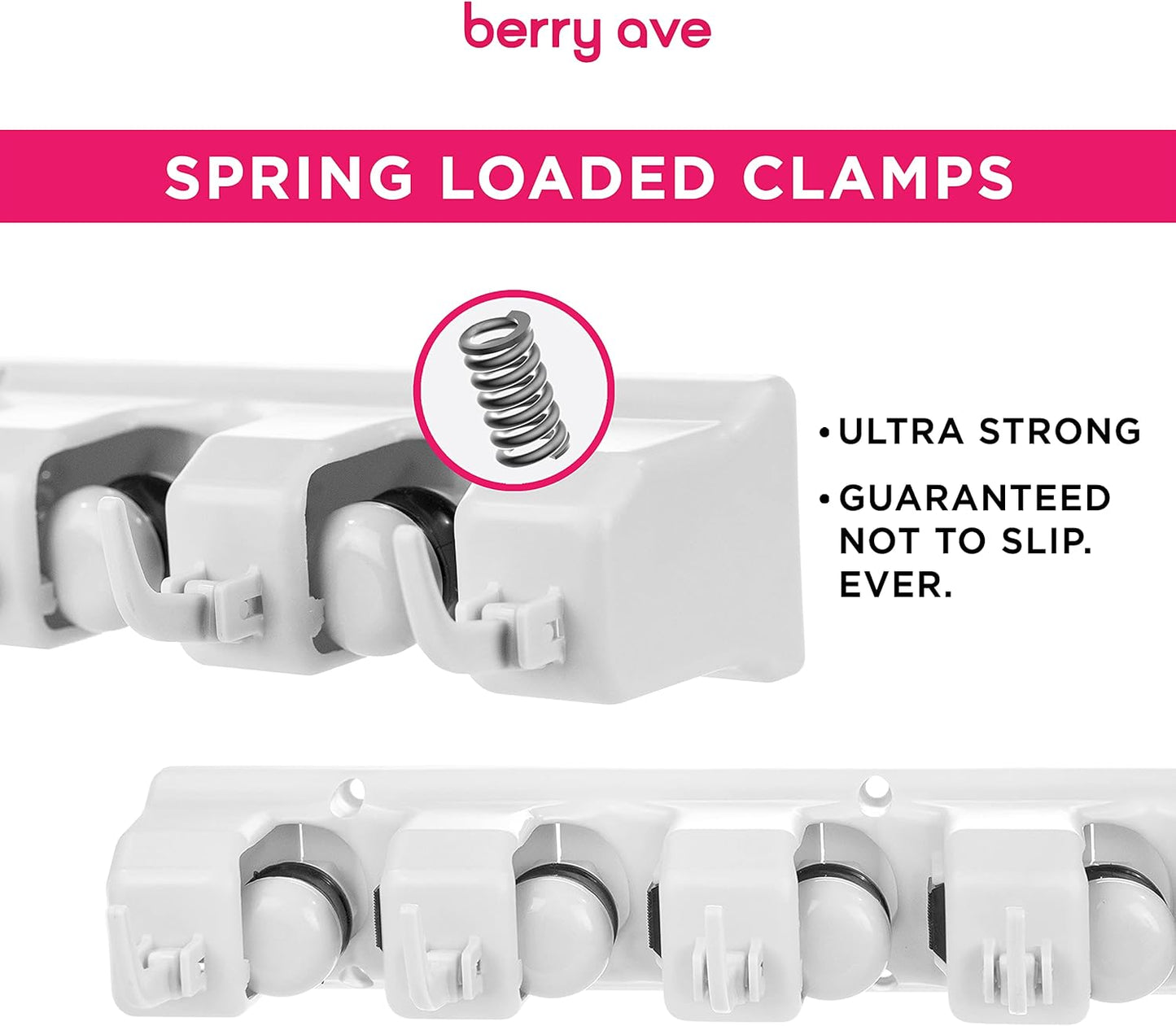 EXTRA GRIP Mop & Broom Holder Wall Mount - Wall Hanging Garden Tool & Utility Closet Organizer, Mop & Broom Hook, Broom Hanger Wall Mount, Mop Broom Organizer, Wall Mounted Broom Rack Mop Storage