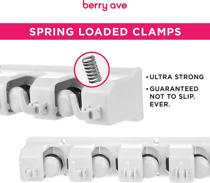 EXTRA GRIP Mop & Broom Holder Wall Mount - Wall Hanging Garden Tool & Utility Closet Organizer, Mop & Broom Hook, Broom Hanger Wall Mount, Mop Broom Organizer, Wall Mounted Broom Rack Mop Storage