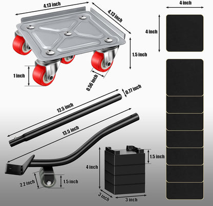Furniture Dolly Furniture Sliders Furniture Movers with 5 Wheels Appliance Rollers Furniture Moving Wheels Furniture Movers Lifter Rollers for Heavy Duty Tool Furniture 1200lbs Load Capacity