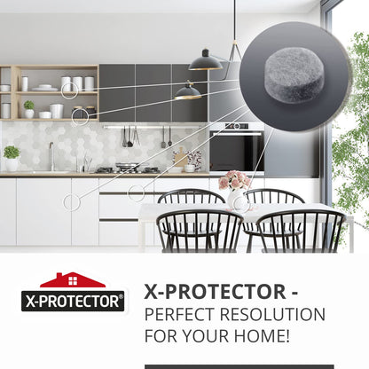 Cabinet Door Bumpers X-Protector 100 PCS – Small Felt Pads 3/8” – Ideal Grey Felt Bumpers – Self-Adhesive Thick Felt Dots – Bumper Pads to Protect Glass & Other Surfaces!