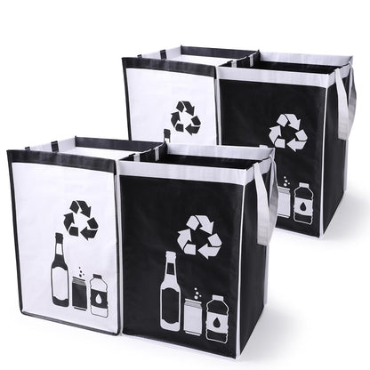 Recycle Waste Bag for Kitchen Home- Large Indoor Recycling Bins Trash Sorting Organizer, Reusable and Waterproof, 4 Pack