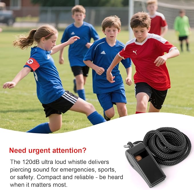 8-Pack Colorful Plastic Whistles with Lanyards - 120dB Loud Sports Whistles for Coaches, Teachers, Emergency Kits & Events