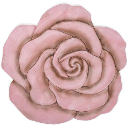 NAT & Jules Rose Flower Shaped Dimensional Indoor Outdoor 12 inch Cast Resin Decorative Garden Stepping Stone, Patio, Walkway Sculpture Yard Art, Pink