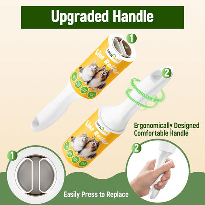 Lint Roller for Pet Hair Extra Sticky, 800 Sheets with 4 Durable Handles and Strong Paper Refills, Pet Hair Roller for Dogs and Cats, Lint Remover for Clothes, Carpet, and Furniture
