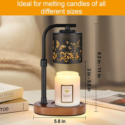 kobodon Candle Warmer Lamp with Timer,Birthday Gifts for Women Mom,Adjustable Height for Scented Jar Candles,Electric Candle Lamp Warmer for Home Decor(Butterfly)