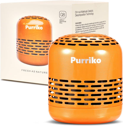 Purriko Refrigerator Deodorizer,Lasts up to 10 Years,Refrigerator Odor Eliminator,Fridge Deodorizer,More Effective Than Baking Soda Bamboo Air Purifying Bags,Orange