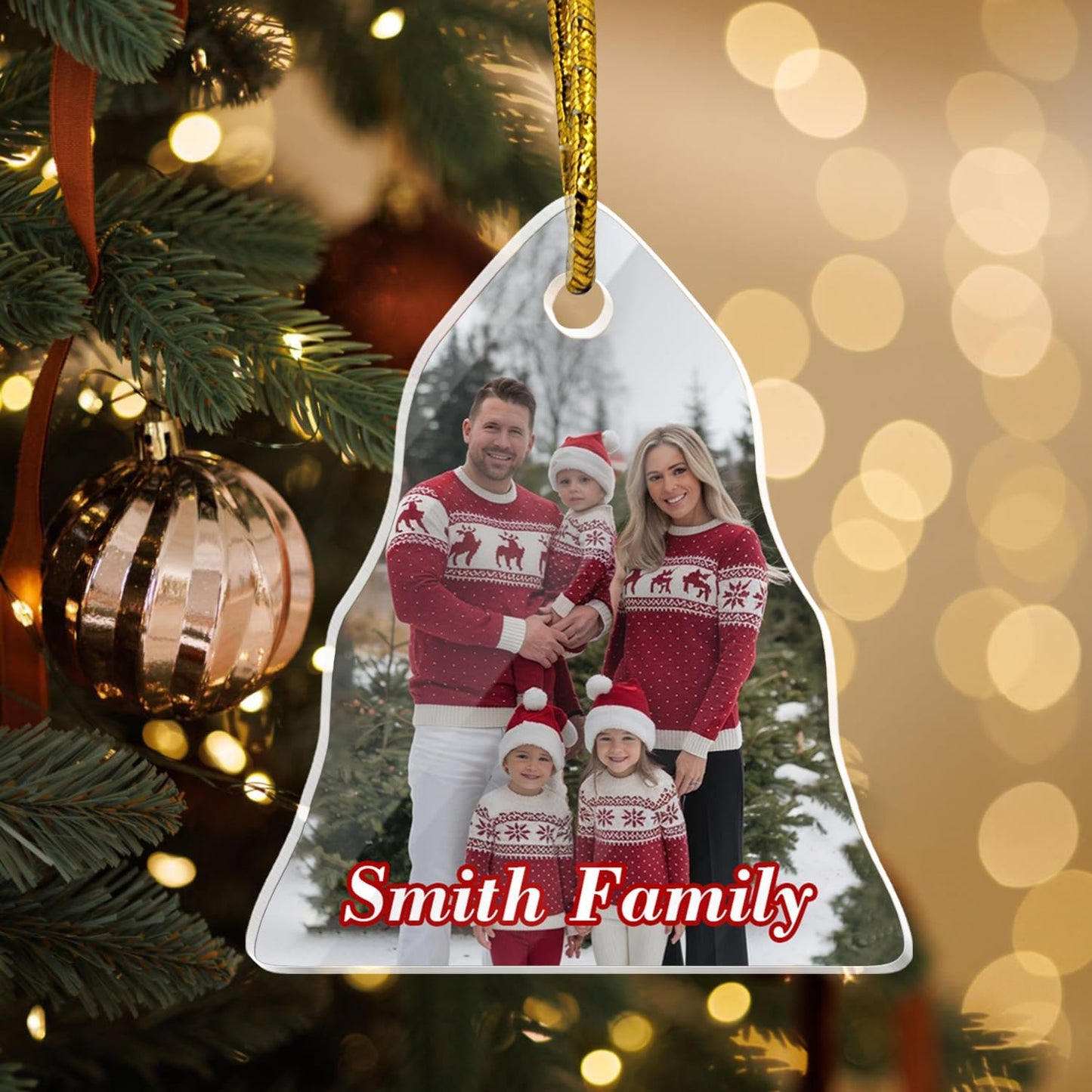 Personalized Crystal Hanging Ornaments, Christmas Tree Family Photo Decor, Custom Ornaments for Mom/Dad, Decorative Hanging Glass Pendant, Design Family Picture, Gifts for Christmas