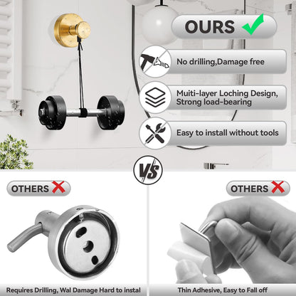 4 PCS Suction Cup Hooks for Shower, Stainless Steel No Drill Suction Towel Hooks, Reusable Sticky Silicone Suction Cup Base for Bathroom Wall, Glass, Mirror, Tile to Hang Loofahs, Robes (Gold)