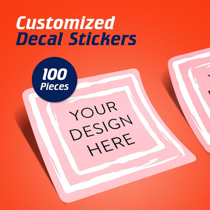 100 Custom Vinyl Stickers - Upload Your own Image, Text, Design, Logo - Personalized Logo Labels for Handmade, Packaging, Bottle, Jars, Candle, Brand Stickers (Mountain, 1.5x1.5 Square)