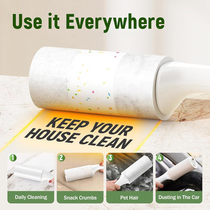 Extra Sticky Lint Roller for Pet Hair – 500 Sheets, Reinforced 2 Handles, Dog & Cat Hair Remover for Clothes, Carpet, Furniture