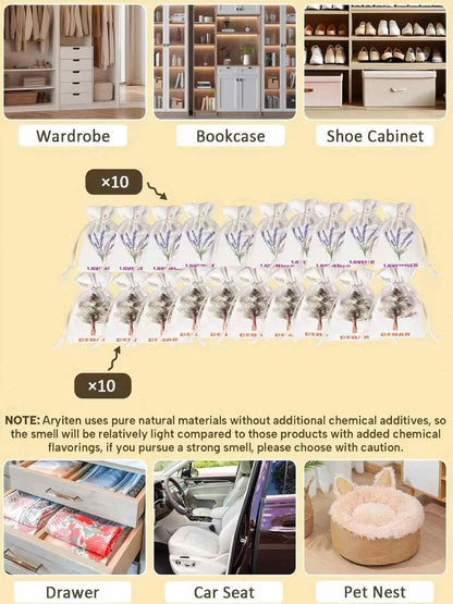 8 Pack Cedar Chips and Natural Dried Lavender Sachets Bags - Stop Clothes Damage, Cedar and Lavendar Home Fragrance Sachets for Drawers and Closets