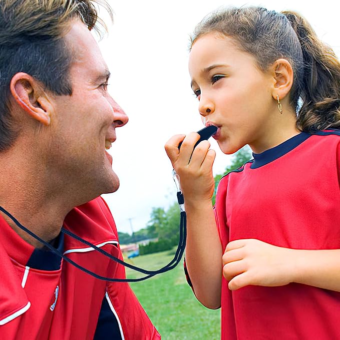 SANNIX 7 Pack Whistles, Coaches Whistles with Lanyard Sports Whistle Loud Crisp Sound Whistles for Referees Training Gyms Emergency