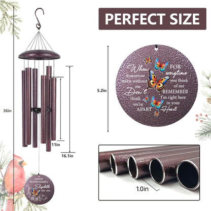 ASTARIN 36" Large Deep Tone Personalized Sympathy Wind Chimes, Memorial Wind Chime for Loss of Mother Father Loved One, Bereavement Gifts Decor Outdoor Patio Garden Graveyard