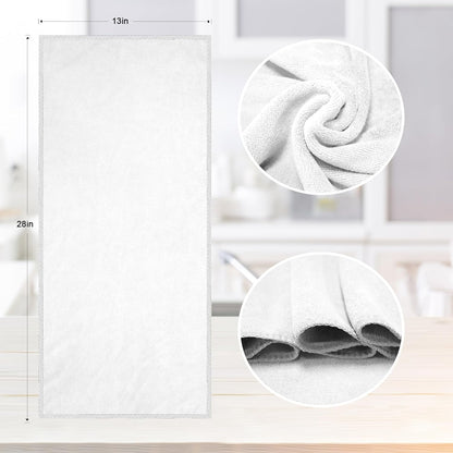 kimteny 13x28 Inches Kitchen Cloth Dish Towels, 400 GSM Premium Dishcloths, Super Absorbent Coral Velvet Microfiber Cleaning Cloths, Fast Drying Rags for Washing Dishes (8 Pack, White)